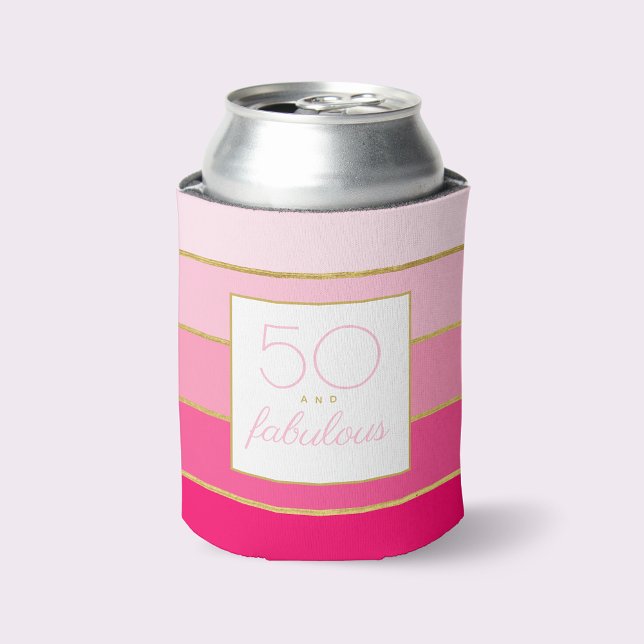 Rafraîchisseur Pour Canette Hot Rose & Or moderne 50 et fabuleux anniversaire (Créateur téléchargé)