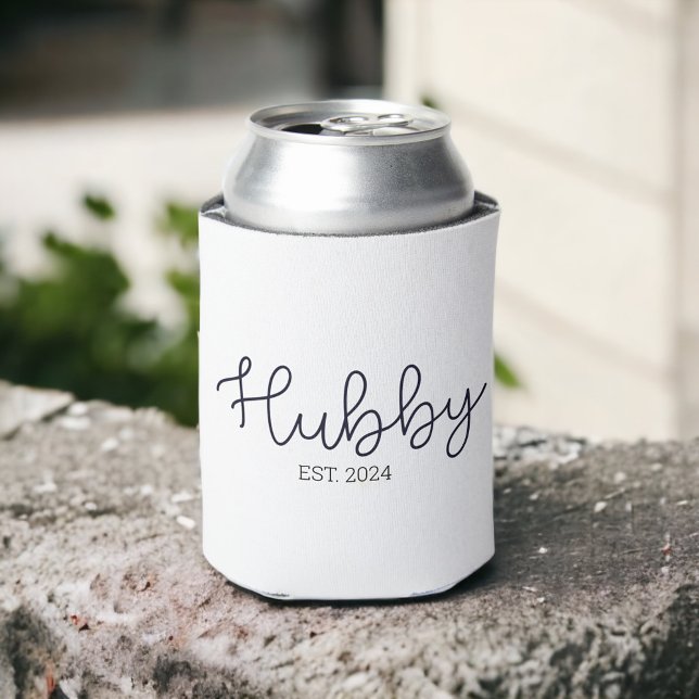 Rafraîchisseur Pour Canette Hubby Typographie Moderne Mari M. Mariage Son (Créateur téléchargé)