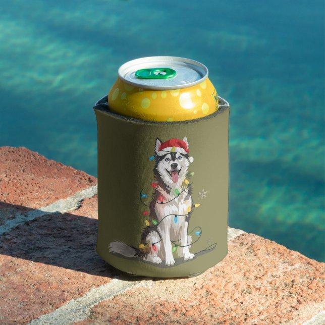 Rafraîchisseur Pour Canette Husky Lover Noël Sibérie Noël Chien Maman (Piscine in situ)