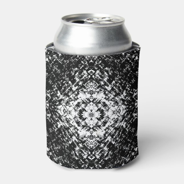 Rafraîchisseur Pour Canette Hypnotic Abstract Black And White Modern Art (Can devant)