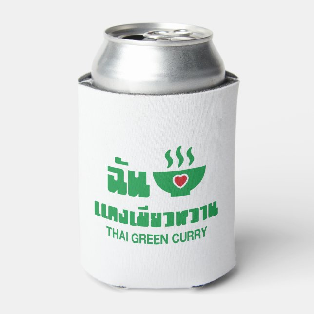 Rafraîchisseur Pour Canette I Heart (Love) Thai Green Curry (Can devant)