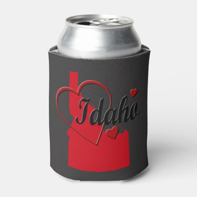 Rafraîchisseur Pour Canette I Love Idaho Hearts Map (Can devant)