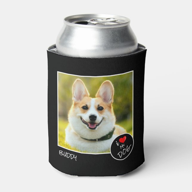 Rafraîchisseur Pour Canette I Love My Dog, Photo Personnalisée - Amateurs De A (Can devant)