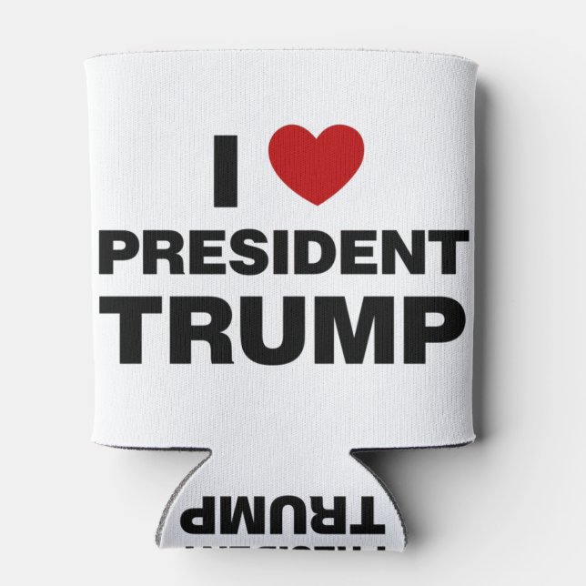 Rafraîchisseur Pour Canette I Love Président Trump Heart (Dos)