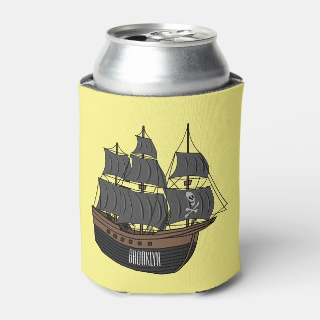 Rafraîchisseur Pour Canette Illustration de bateau pirate (Can devant)