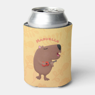 Rafraîchisseur Pour Canette Illustration de dessin animé de capybara ukulele