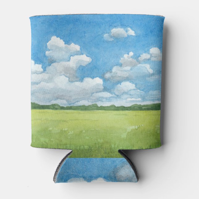 Rafraîchisseur Pour Canette Illustration de l'aquarelle du paysage rural (Devant)