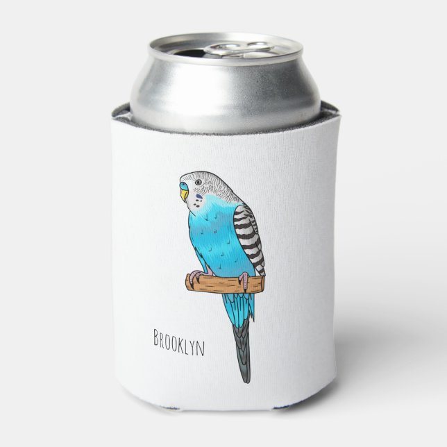 Rafraîchisseur Pour Canette Illustration de l'oiseau bleu budgerigar (Can devant)