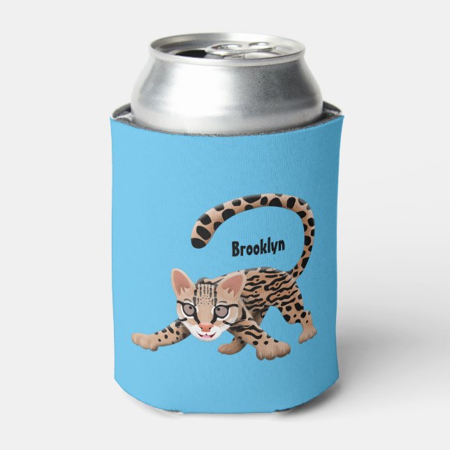 Rafraîchisseur Pour Canette Illustration d'ocelot mignon (Can devant)