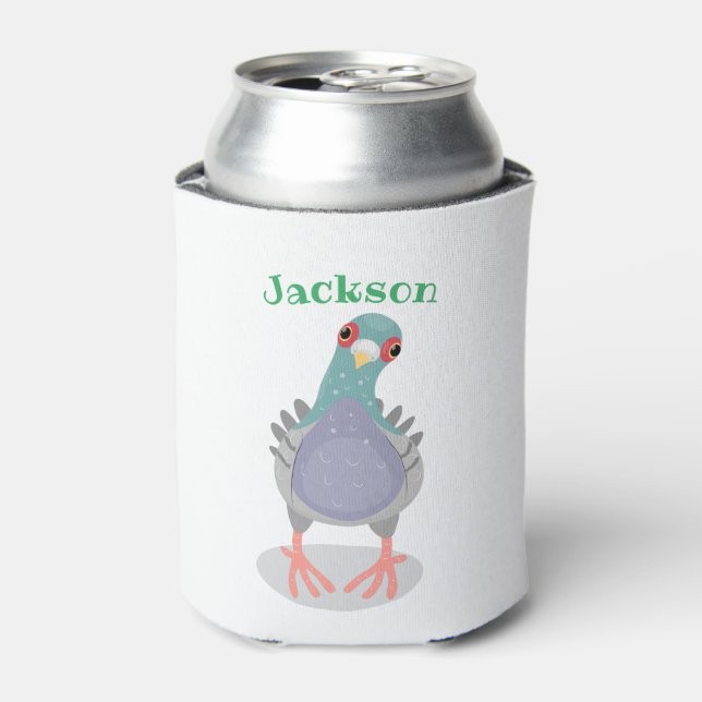 Rafraîchisseur Pour Canette Illustration drôle de pigeon curieux (Can devant)