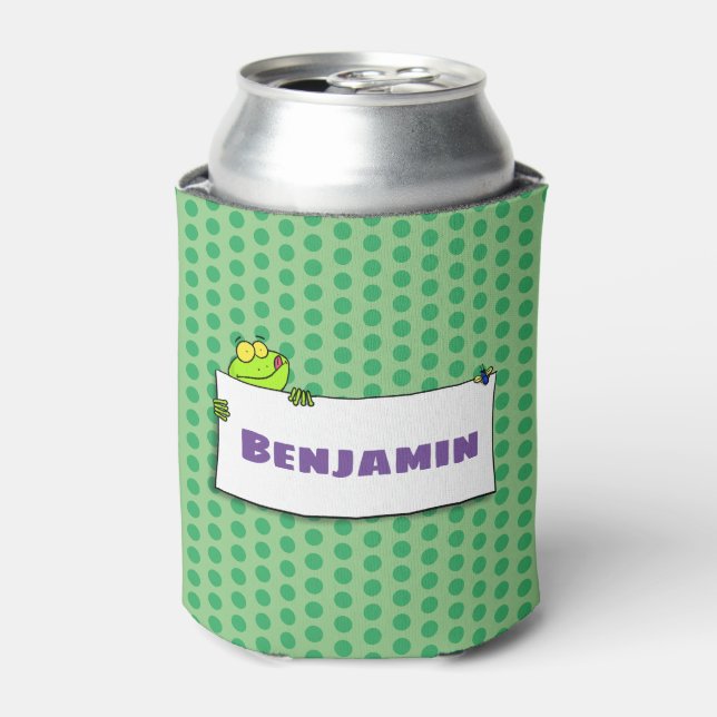 Rafraîchisseur Pour Canette Illustration du panneau de grenouille verte mignon (Can devant)