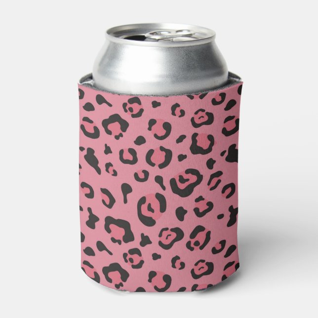 Rafraîchisseur Pour Canette Illustration d'un animal léopard rose (Can devant)