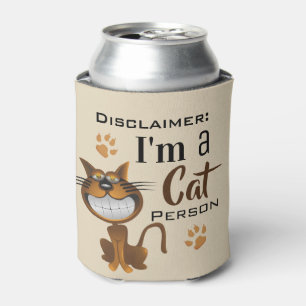 Rafraîchisseur Pour Canette "I'm A Cat Person" Avertissement avec personnalisa