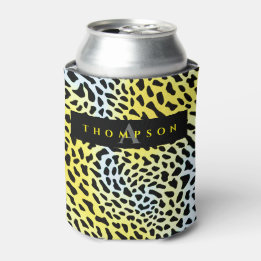 Rafraîchisseur Pour Canette Imprimé tendance jaune safari jaguar monogramme