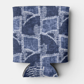 Rafraîchisseur Pour Canette Indigo Patchwork : Texturé Checked Elegance