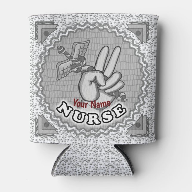Rafraîchisseur Pour Canette Infirmière de Peace caduceus (Devant)