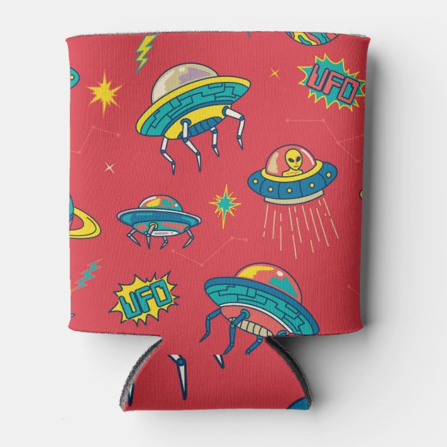Rafraîchisseur Pour Canette Inventaires d'espace UFO rétro (Devant)