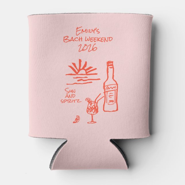 Rafraîchisseur Pour Canette Invitation Soleil et Spritz pour l'Enterrement de  (Devant)