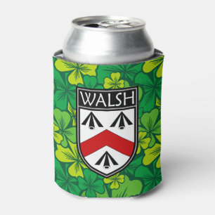 Rafraîchisseur Pour Canette Irlandais - Clan Walsh Crest & Shamrock