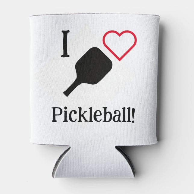 Rafraîchisseur Pour Canette J'❤️ Pickleball ! (Devant)