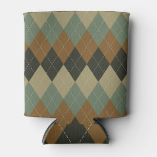 Rafraîchisseur Pour Canette Jacquard Automne : Brown-vert Rhombus Chic