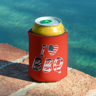 Rafraîchisseur Pour Canette J'adore le barbecue, patriotique américain