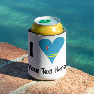 Rafraîchisseur Pour Canette J'aime (Drapeau cœur d'Aruba) Personnalisé 