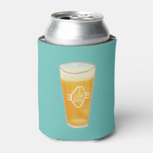 Rafraîchisseur Pour Canette J'AIME LA PERSONNALISER d'illustration de BIÈRE I