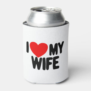 Rafraîchisseur Pour Canette J'Aime Ma Femme Mari De Coeur Rouge J'Aime Ma Femm