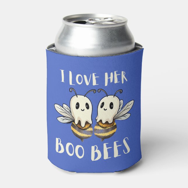 Rafraîchisseur Pour Canette J'aime Son Boo Bees Funny Halloween Saison (Can devant)