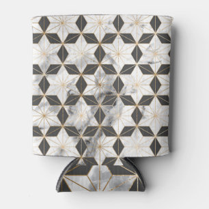 Rafraîchisseur Pour Canette Japonais Asanoha : Motif en marbre d'or.