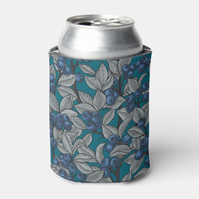 Rafraîchisseur Pour Canette Jardin aux bleuets, bleu et gris (Can devant)