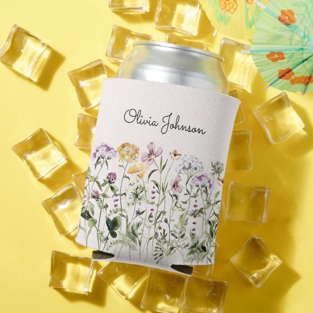 Rafraîchisseur Pour Canette Jardin Fleur sauvage de nom personnalisé (Été in situ)