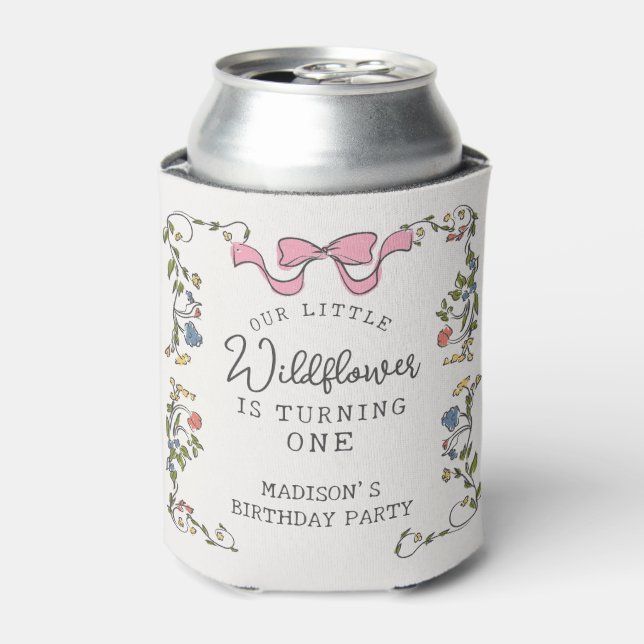 Rafraîchisseur Pour Canette Jardin Whimsical Doodle Floral Anniversaire (Can devant)