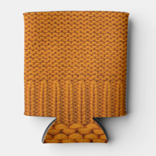 Rafraîchisseur Pour Canette Jaune clair : texture tricotée artisanale.