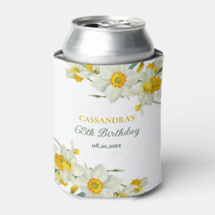 Rafraîchisseur Pour Canette Jaune Daffodique Blanc Rustique Floral Anniversair