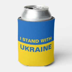 Rafraîchisseur Pour Canette Je me tiens avec le drapeau ukrainien de l'Ukraine