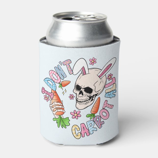 Rafraîchisseur Pour Canette Je ne fais pas de carottes - Mignonne lapin crâne  (Can devant)