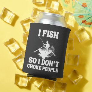 Rafraîchisseur Pour Canette Je pêche donc je n'étrangle pas les gens Drôle de