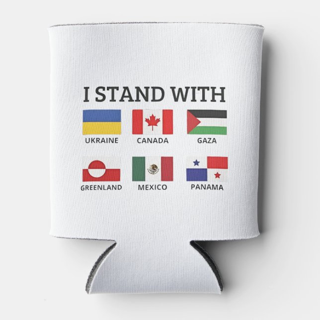 Rafraîchisseur Pour Canette Je Suis Avec Le Canada Mexique Gaza Ukraine (Devant)