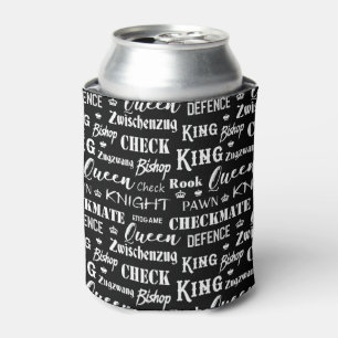 Rafraîchisseur Pour Canette Jeu de jeu Motif d'échecs Monochrome