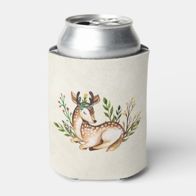 Rafraîchisseur Pour Canette Joli Cerf Aquarellé Posé En Bas Boho (Can devant)