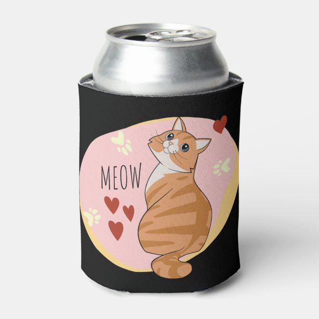 Rafraîchisseur Pour Canette Joli chat orange (Can devant)