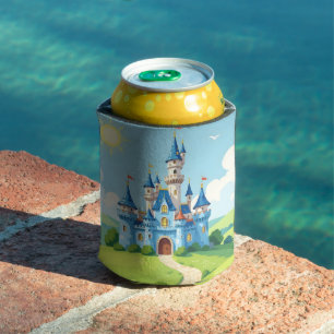 Rafraîchisseur Pour Canette Joli château bleu et blanc