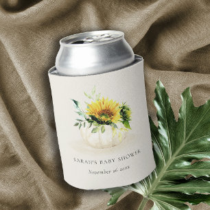 Rafraîchisseur Pour Canette Joli Citrouille de tournesol rustique Baby shower 