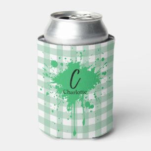 Rafraîchisseur Pour Canette Joli Gingham Vert Pastel