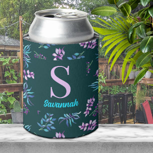 Rafraîchisseur Pour Canette Joli jardin floral foncé aquarelle personnalisé