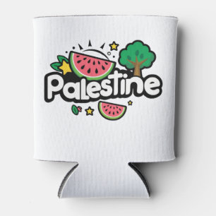 Rafraîchisseur Pour Canette Joli mot Palestine entouré d'un arbre de pastèques