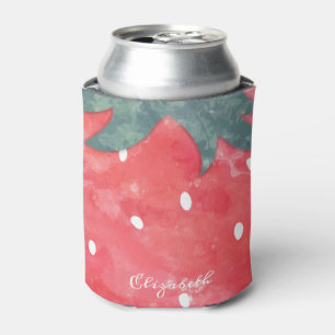 Rafraîchisseur Pour Canette Jolie fraise à l'aquarelle 