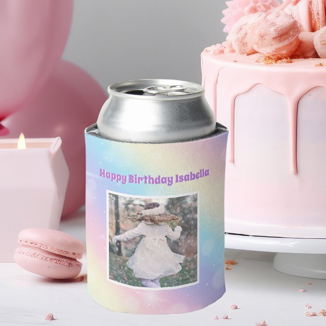 Rafraîchisseur Pour Canette Jolie Pastel Rainbow Sparkle Girls Birthday Party (Créateur téléchargé)